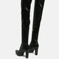 Zade Thigh High Long Boots In Stretch Patent Pu