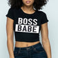 “Boss Babe” Graphic Crop Top