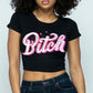 “B*tch” Graphic Crop Top
